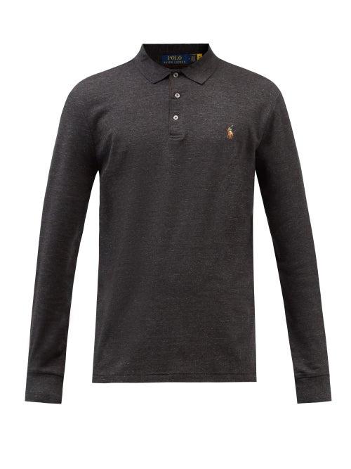 Polo Ralph Lauren - Logo-embroidered Cotton-jersey Polo Shirt - Mens - Dark Grey