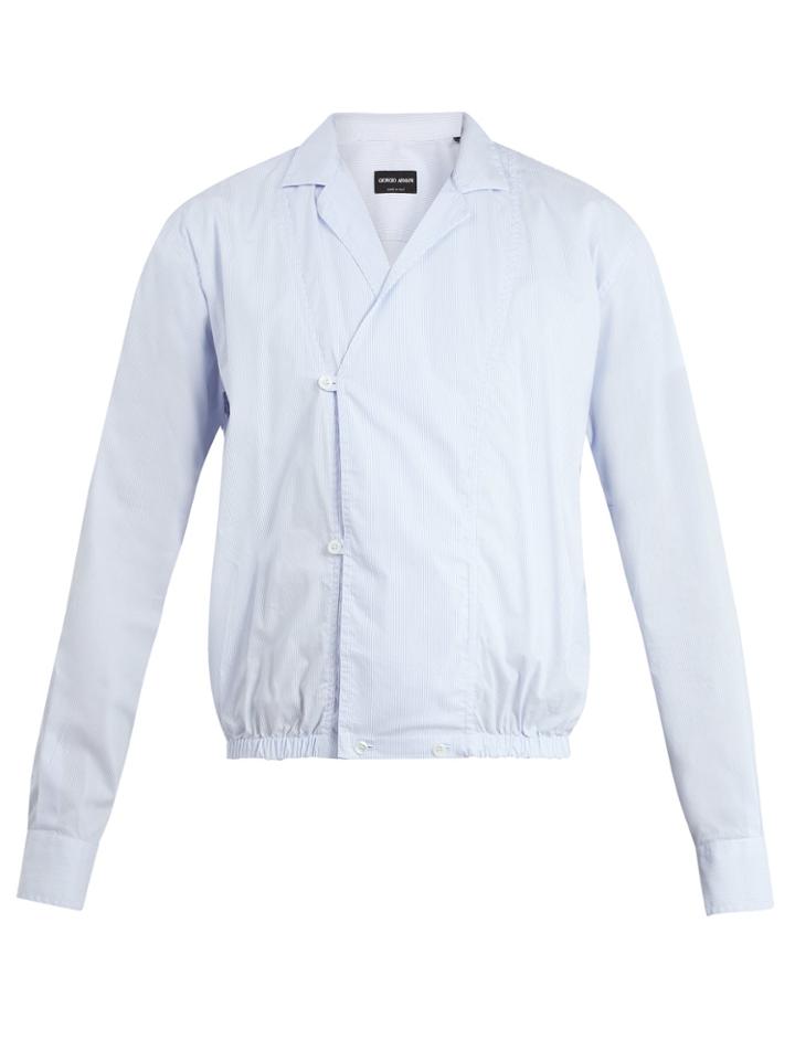 Giorgio Armani Pinstriped Cotton-blend Jacket