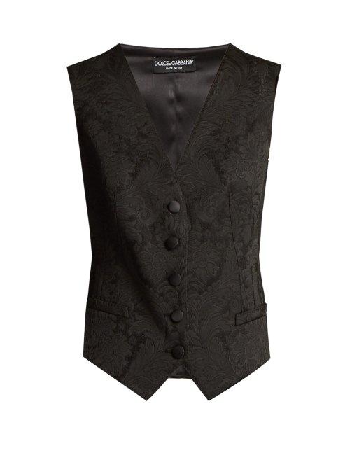 Matchesfashion.com Dolce & Gabbana - Buttoned Brocade Waistcoat - Womens - Black