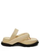 Matchesfashion.com Jil Sander - Padded Leather Flatform Sandals - Womens - Cream