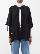 Valentino - V-logo Chain Cashmere Poncho - Womens - 01bk