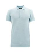 A.p.c. - Jude Knitted Polo Shirt - Mens - Light Blue