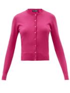 Matchesfashion.com Dolce & Gabbana - Round-neck Silk Cardigan - Womens - Pink