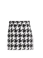 Matchesfashion.com Elzinga - Houndstooth-jacquard Mini Skirt - Womens - Black White