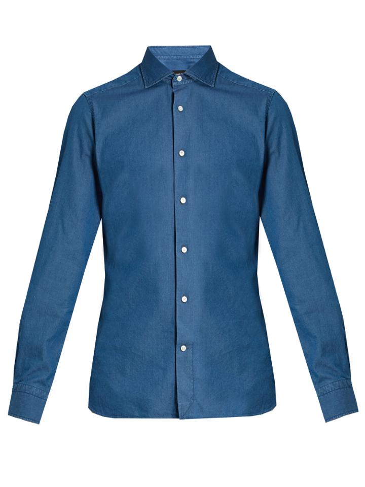 Ermenegildo Zegna Spread-collar Cotton Shirt