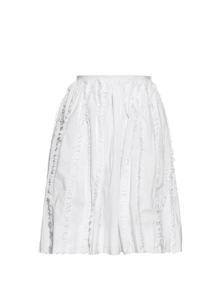 Rochas Ruffle-trimmed High-waisted Skirt