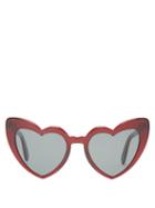 Matchesfashion.com Saint Laurent - Loulou Heart Shaped Acetate Sunglasses - Womens - Burgundy