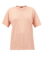 Matchesfashion.com Acne Studios - Nash Face Cotton-jersey T-shirt - Womens - Light Pink