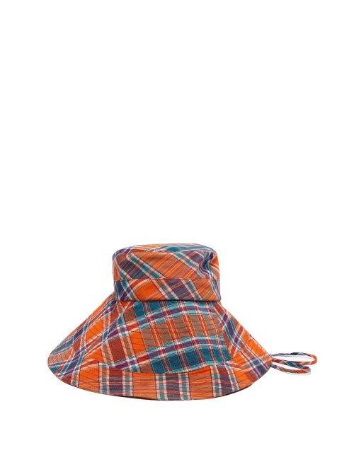 Matchesfashion.com Lola Hats - Georges Checked Cotton Bucket Hat - Womens - Orange