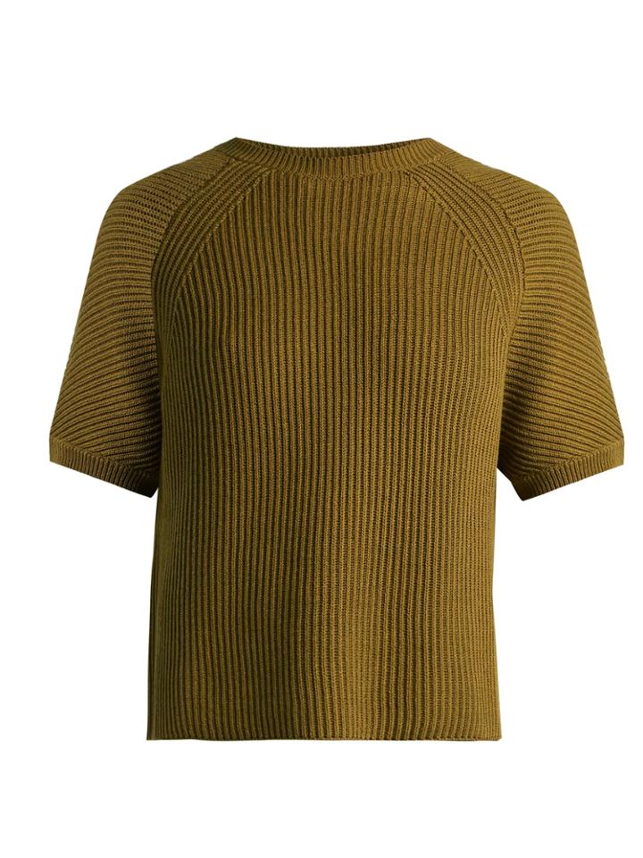 Weekend Max Mara Crossed-back Cotton And Wool-blend Sweater