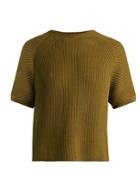 Weekend Max Mara Crossed-back Cotton And Wool-blend Sweater