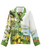 Matchesfashion.com Issimo X F.r.s. For Restless Sleepers - Ade Lemon-print Silk-twill Shirt - Womens - Light Blue