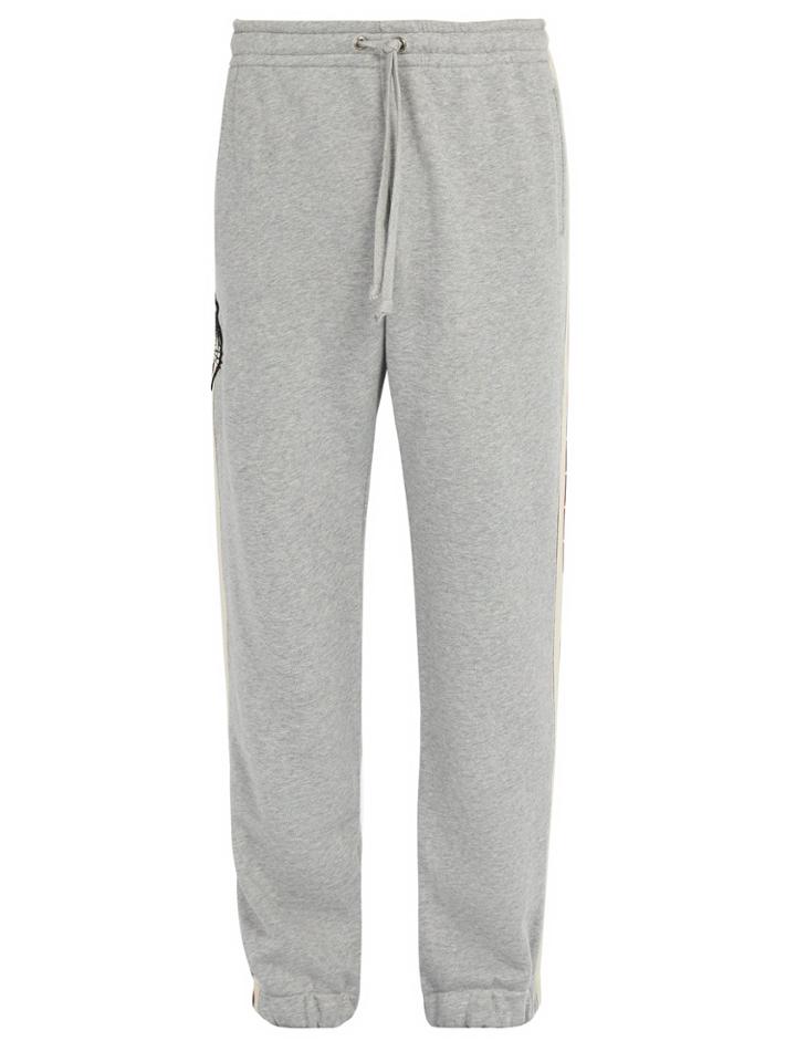Gucci Side-stripe Tiger-appliqu Track Pants