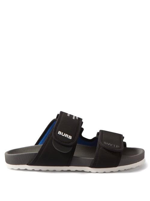 Burberry - Thornham Logo-print Rubber Sandals - Mens - Black
