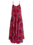 Matchesfashion.com Diane Von Furstenberg - Floral Print Cotton And Silk Blend Dress - Womens - Pink Print