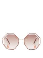 Chloé Poppy Hexagon Metal Sunglasses