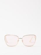Dior - Missdior B2u Square Metal Sunglasses - Womens - Light Pink