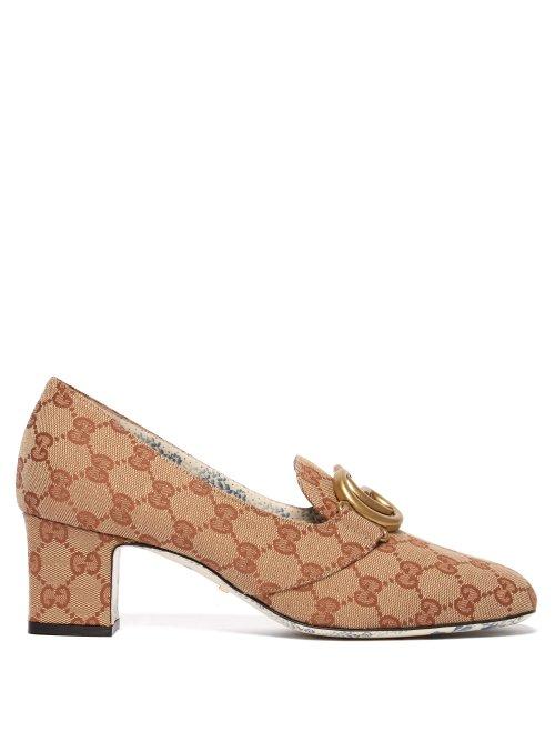 Matchesfashion.com Gucci - Victoire Gg Canvas Pumps - Womens - Beige Multi