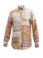 Etro - Paisley-print Silk Shirt - Womens - Blue Print