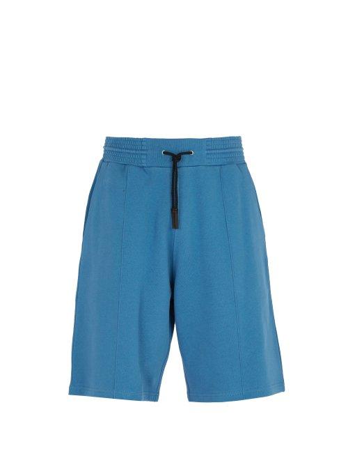Matchesfashion.com Givenchy - Logo Patch Cotton Shorts - Mens - Blue