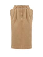 Matchesfashion.com Lemaire - Pleated-front Denim Skirt - Womens - Camel