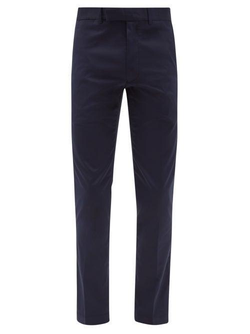 Matchesfashion.com Polo Ralph Lauren - Mid-rise Twill Slim-leg Trousers - Mens - Navy