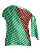 Matchesfashion.com Tibi - Delphina Knot Detail Silk Top - Womens - Green Multi
