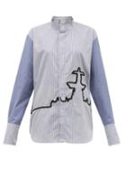 Matchesfashion.com Kilometre Paris - 10 Place De La Concorde Cotton Poplin Shirt - Womens - Blue Print