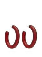 Matchesfashion.com Lizzie Fortunato - Rome Hoop Earrings - Womens - Burgundy