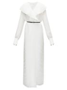 Matchesfashion.com The Row - Hania Belted Pliss-georgette Maxi Wrap Dress - Womens - Ivory
