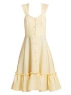 Matchesfashion.com Gioia Bini - Camilla Ruffle Trimmed Dress - Womens - Yellow