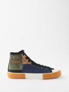 Paul Smith - Kibby Patchwork Cotton-canvas High-top Trainers - Mens - Khaki Multi