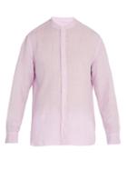 Matchesfashion.com 120% Lino - Long Sleeved Linen Shirt - Mens - Pink