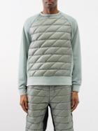Holden - Crew-neck Quilted Down Sweater - Mens - Slate