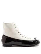 Marco De Vincenzo Ballet High-top Canvas And Leather Trainers