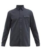 Matchesfashion.com Belstaff - Logo-patch Brushed Cotton-twill Shirt - Mens - Navy