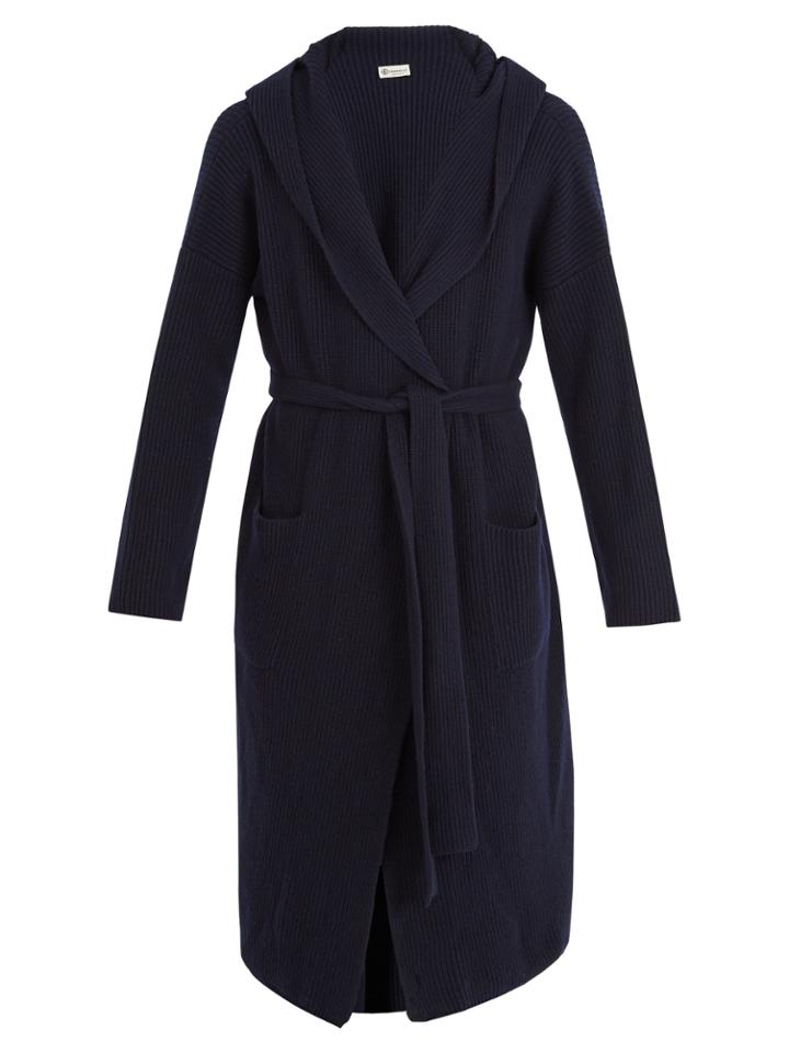 Connolly Tie-waist Hooded Longline Cashmere Cardigan