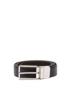 Matchesfashion.com Dunhill - Reversible Saffiano And Grained Leather Belt - Mens - Black Brown