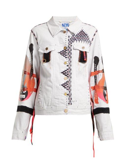Matchesfashion.com Noki - Hand Painted Denim Jacket - Womens - White Multi