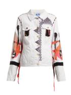 Matchesfashion.com Noki - Hand Painted Denim Jacket - Womens - White Multi