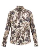 Matchesfashion.com Edward Crutchley - Bird-print Silk-satin Shirt - Mens - Multi