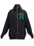 Matchesfashion.com Raf Simons - R-logo Zip-up Cotton-jersey Hooded Sweatshirt - Mens - Black