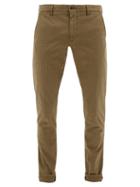 Matchesfashion.com Incotex - Stretch-cotton Gabardine Slim-fit Trousers - Mens - Green