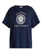 Saint Laurent Universit-logo Print Cotton T-shirt