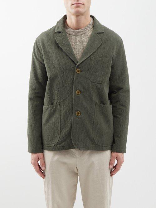 Ymc - Scuttlers Single-breasted Seersucker Jacket - Mens - Khaki