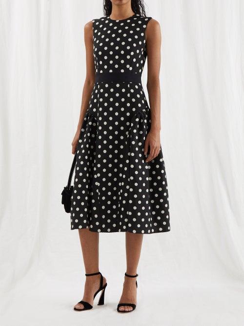 Erdem - Penelope Polka-dot Twill Dress - Womens - Black