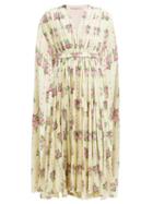 Matchesfashion.com Emilia Wickstead - Leona Sardegana Rosewood Print Silk Dress - Womens - Yellow Multi