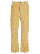Matchesfashion.com Gucci - Floral Straight Leg Corduroy Trousers - Mens - Yellow