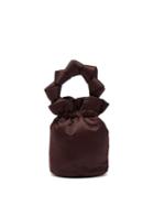 Ganni - Knotted Recycled Fibre-blend Satin Handbag - Womens - Brown
