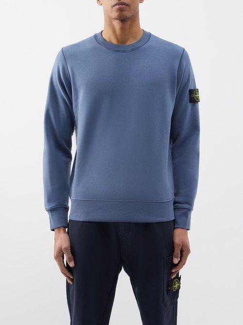 Stone Island - Fleeceback Cotton-jersey Sweatshirt - Mens - Dark Blue